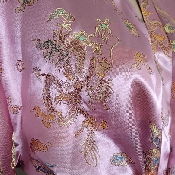 Lotus Women's Pink "Silk" Robe, Sz. Med - Picture 6 of 8